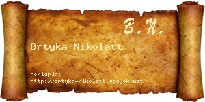 Brtyka Nikolett névjegykártya